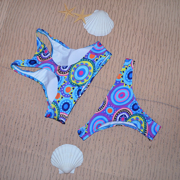 Chic Low Waist Triangle Tankini Set with High Neck - Brazilian Beachwear