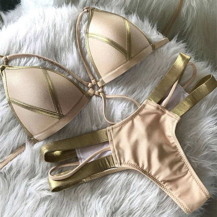 Luxurious Bronzing Bikini - Shimmering Swimwear for Women