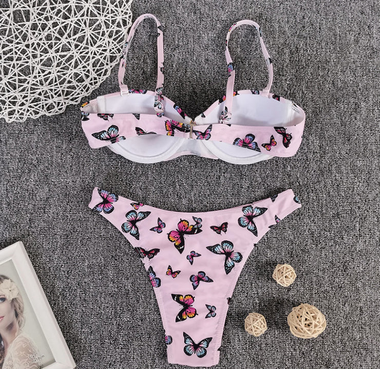 Sexy Butterfly Print Bikini - High-Quality Women's Swimsuit