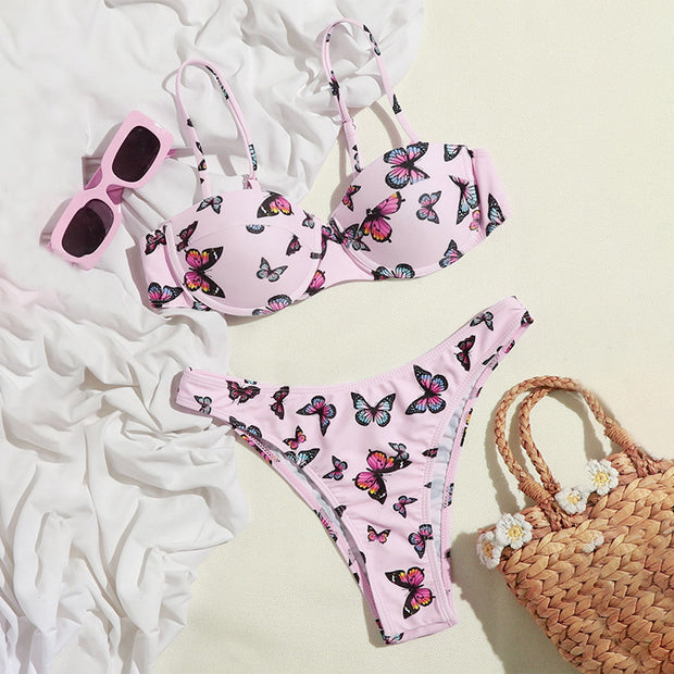 Sexy Butterfly Print Bikini - High-Quality Women's Swimsuit