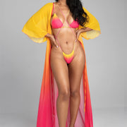 Gradient Color Tie Rope Bikini - Chic Split Swimsuit for Women
