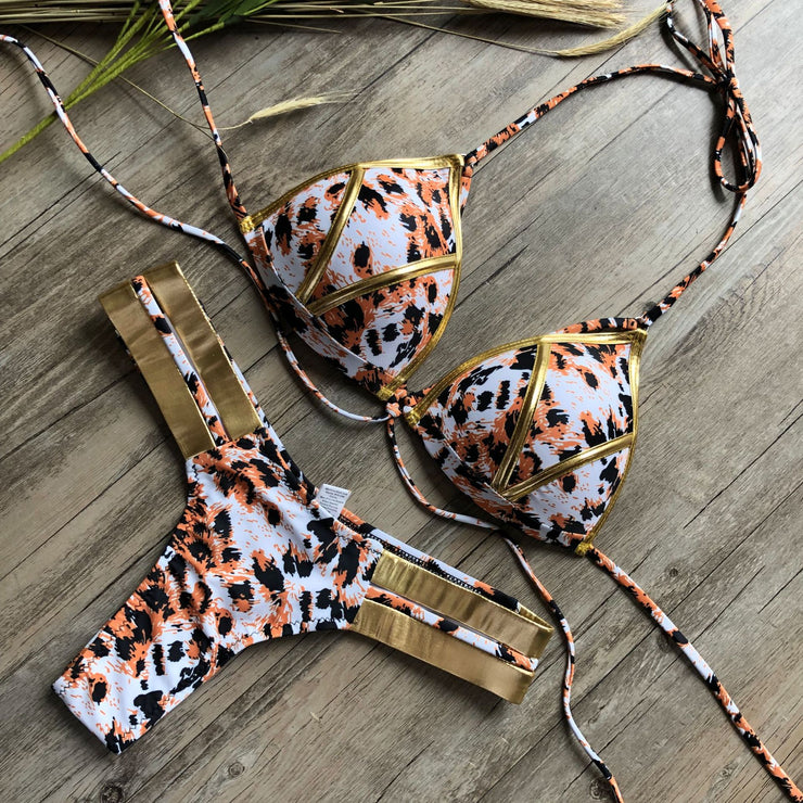 Luxurious Bronzing Bikini - Shimmering Swimwear for Women