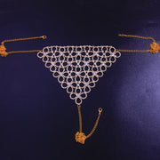 Shiny Sexy Bikini Set with Rhinestone Hollow Flower Body Chain