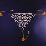 Shiny Sexy Bikini Set with Rhinestone Hollow Flower Body Chain