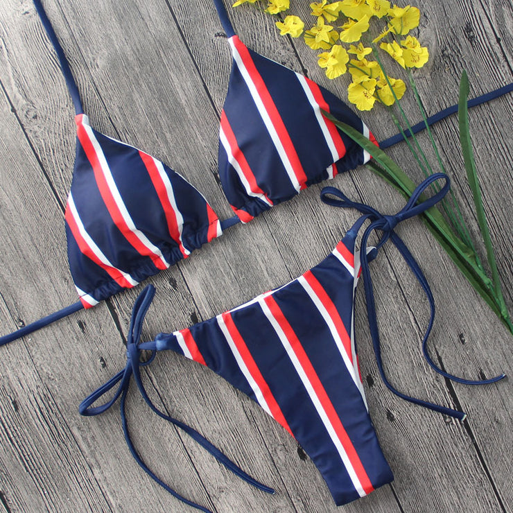 Chic Navy Stripe Sexy Bikini - Nautical Inspired Swimwear