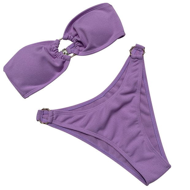 Elegant Bikini with Back Buckle Closure - Stylish Swimwear for Women