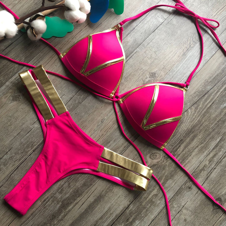 Luxurious Bronzing Bikini - Shimmering Swimwear for Women