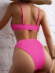 High Waist Split Bikini Set - European & American Style Ladies Swimwear
