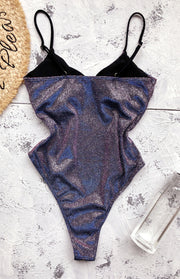Sexy Flash Bikini One-Piece Swimsuit - Dazzling Swimwear