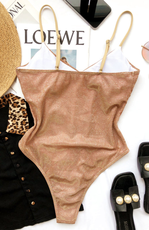 Sexy Flash Bikini One-Piece Swimsuit - Dazzling Swimwear