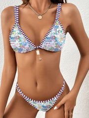 Vibrant Print Triangle Bikini Set for Women - Eye-Catching Swimwear