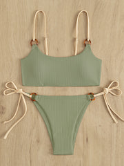 Chic Solid Color Hoop Bikini Sets - Sexy Swimwear for Women