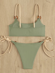 Chic Solid Color Hoop Bikini Sets - Sexy Swimwear for Women