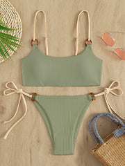 Chic Solid Color Hoop Bikini Sets - Sexy Swimwear for Women