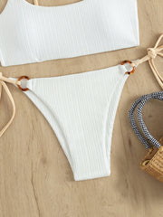 Chic Solid Color Hoop Bikini Sets - Sexy Swimwear for Women