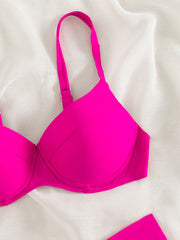 Sexy Solid Color Split Bikini - Sleek Swimwear for Women