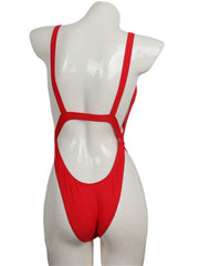 Elegant Solid Color Twisted Cutout One-Piece Swimsuit for Women