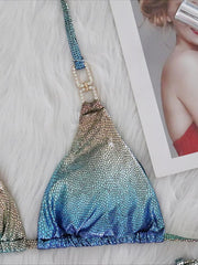 Vibrant Snake Print Bikini Set with Hot Stamping - Bold Swimwear