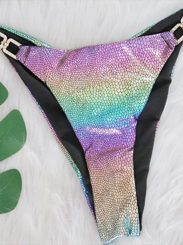 Vibrant Snake Print Bikini Set with Hot Stamping - Bold Swimwear