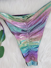 Vibrant Snake Print Bikini Set with Hot Stamping - Bold Swimwear