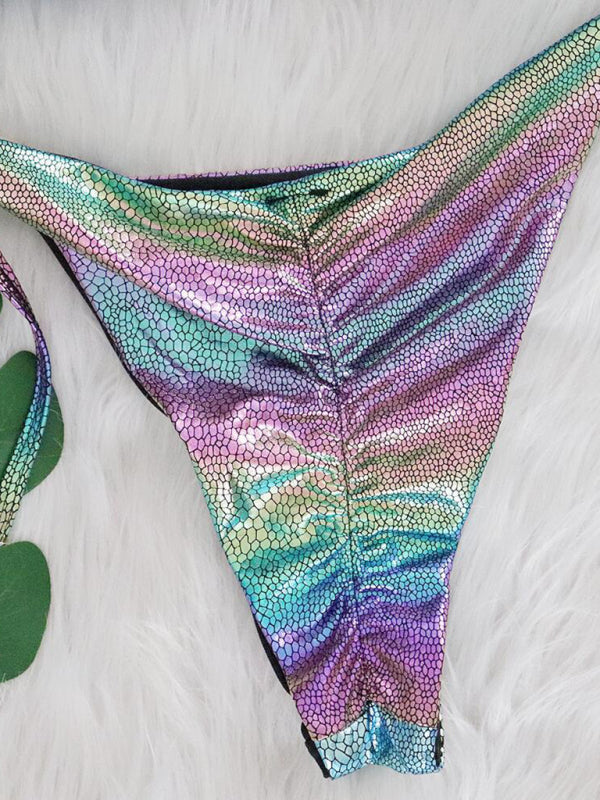 Vibrant Snake Print Bikini Set with Hot Stamping - Bold Swimwear